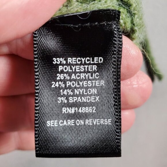 Torrid Sweater Top Womens L Green Ribbed Short Sleeve Button Tie Waist Cottage - Picture 7 of 8